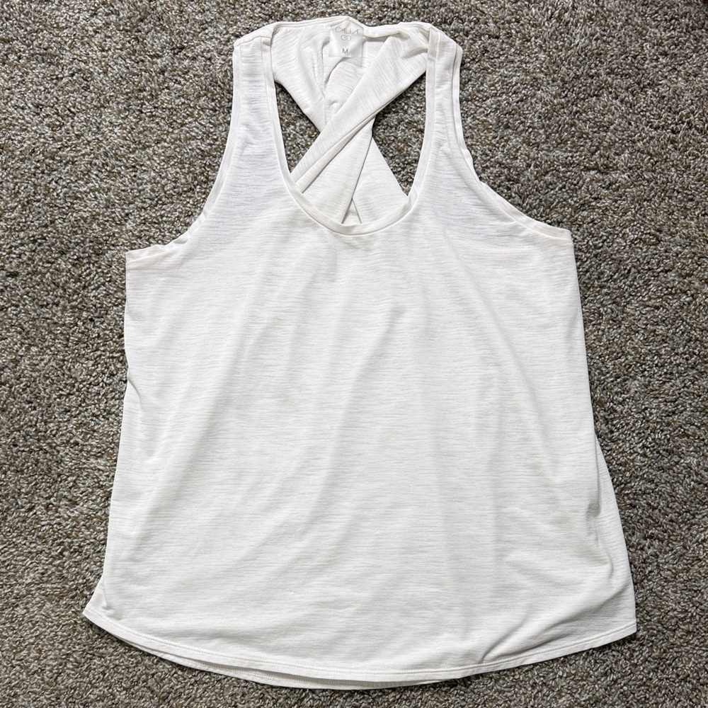 CALIA by Carrie Underwood White Crossback Tank Top